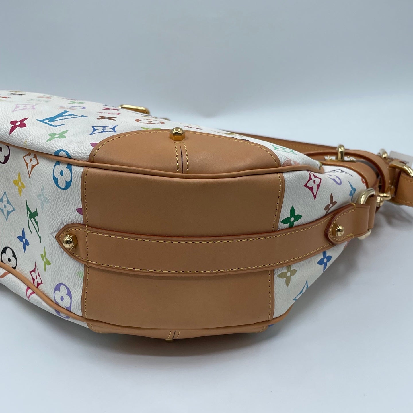 Louis Vuitton x Takashi Murakami Monogram Multicolore Greta Bag in Blanc