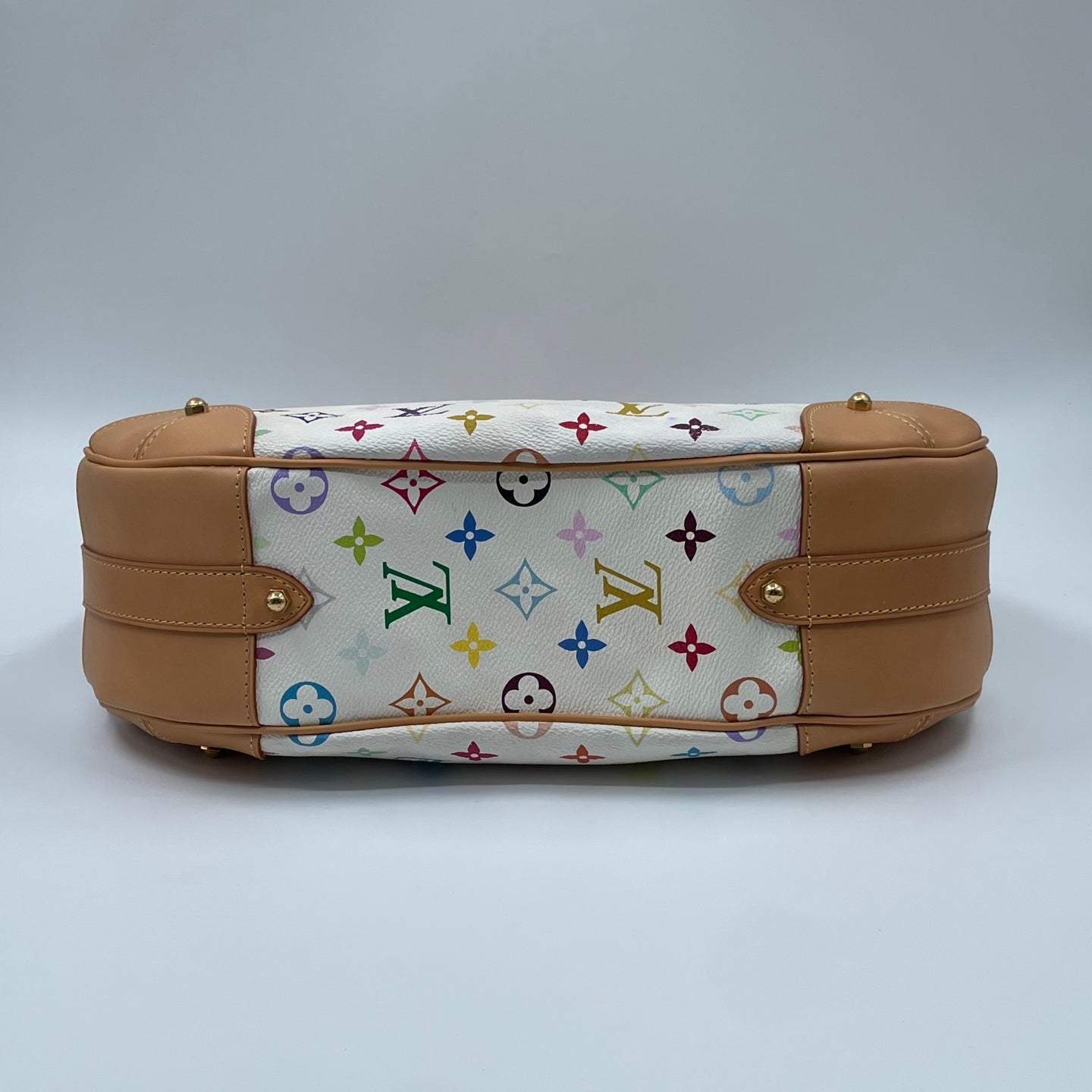 Louis Vuitton x Takashi Murakami Monogram Multicolore Greta Bag in Blanc