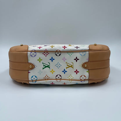 Louis Vuitton x Takashi Murakami Monogram Multicolore Greta Bag in Blanc