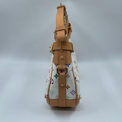 Louis Vuitton x Takashi Murakami Monogram Multicolore Greta Bag in Blanc