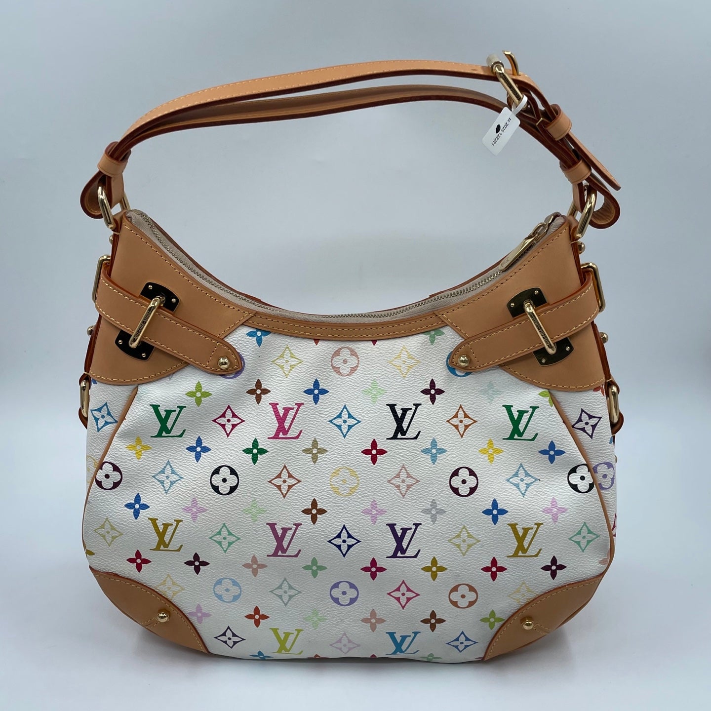 Louis Vuitton x Takashi Murakami Monogram Multicolore Greta Bag in Blanc