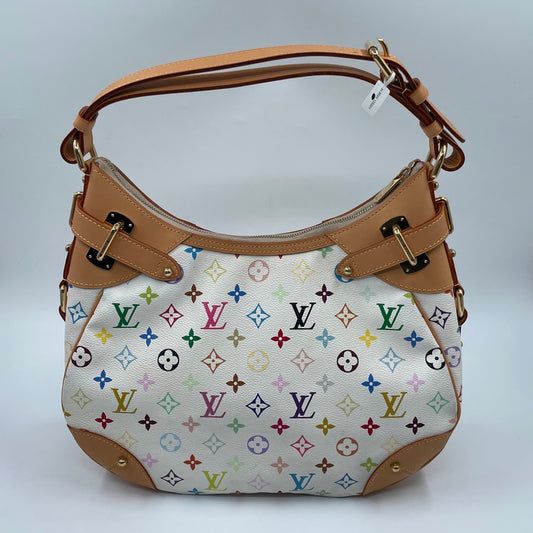 Louis Vuitton x Takashi Murakami Monogram Multicolore Greta Bag in Blanc