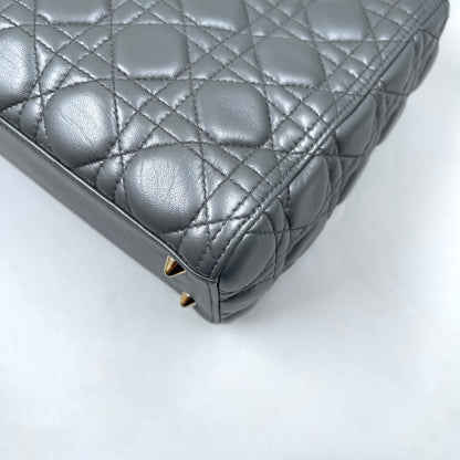 Christian Dior Lady Dior Medium Bag in Metallic Gray