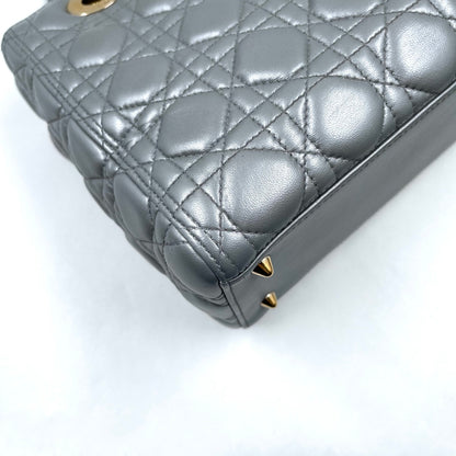 Christian Dior Lady Dior Medium Bag in Metallic Gray