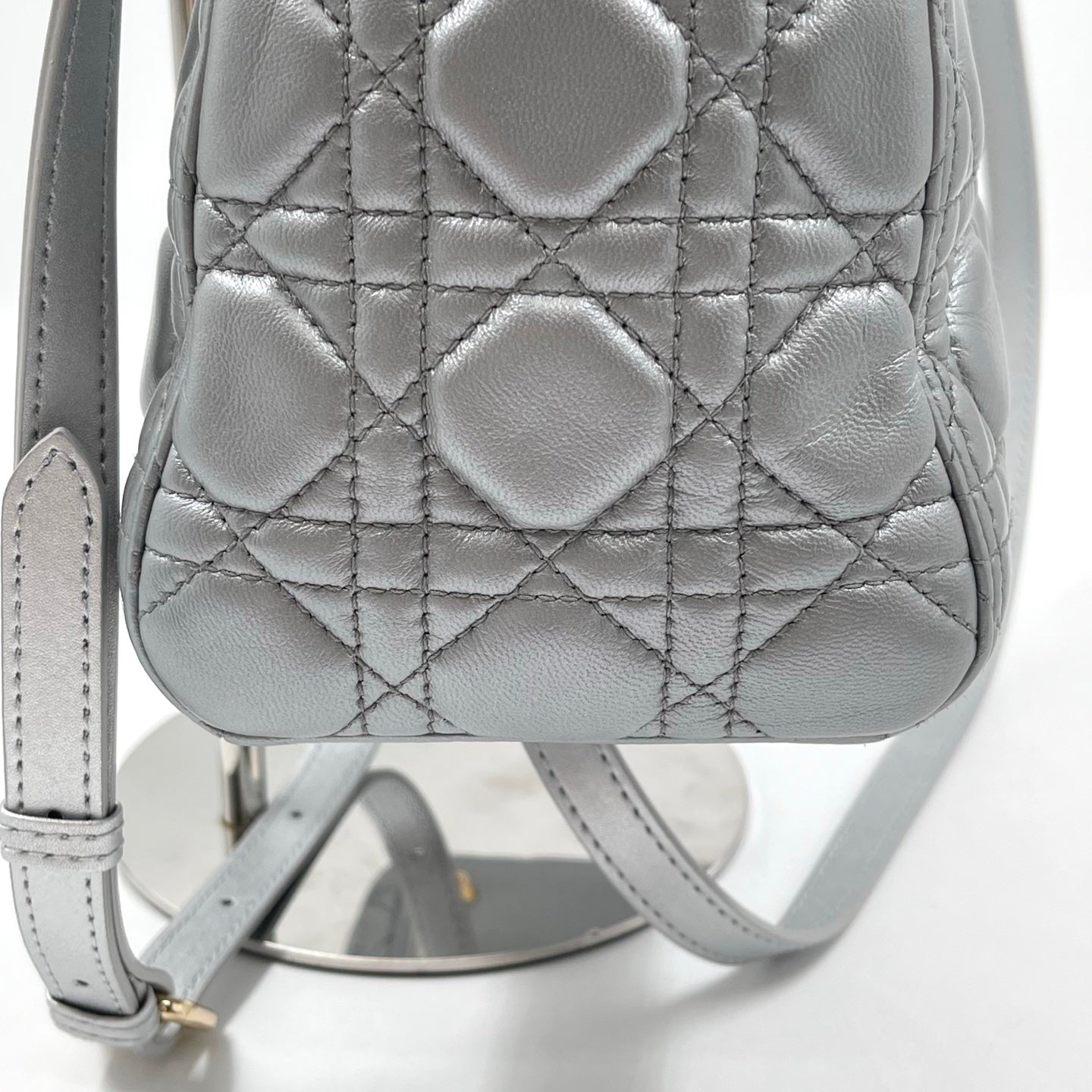 Christian Dior Lady Dior Medium Bag in Metallic Gray