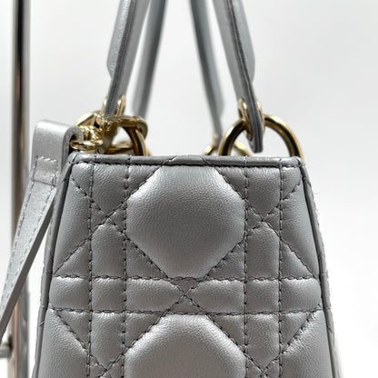 Christian Dior Lady Dior Medium Bag in Metallic Gray