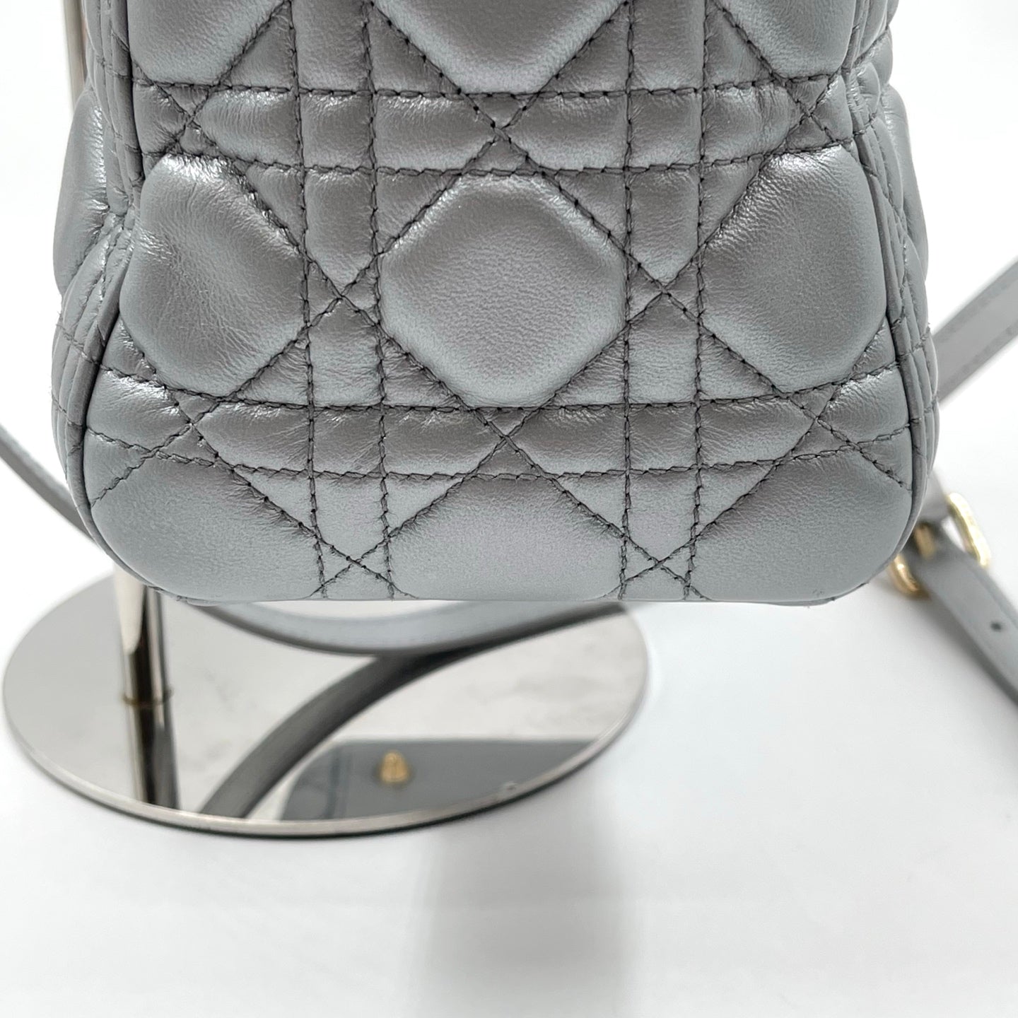 Christian Dior Lady Dior Medium Bag in Metallic Gray