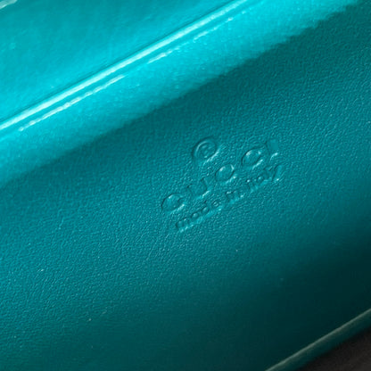 Gucci GG Marmont Mini Velvet Shoulder Bag in Pavone Cyan