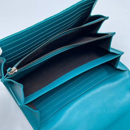Gucci GG Marmont Mini Velvet Shoulder Bag in Pavone Cyan