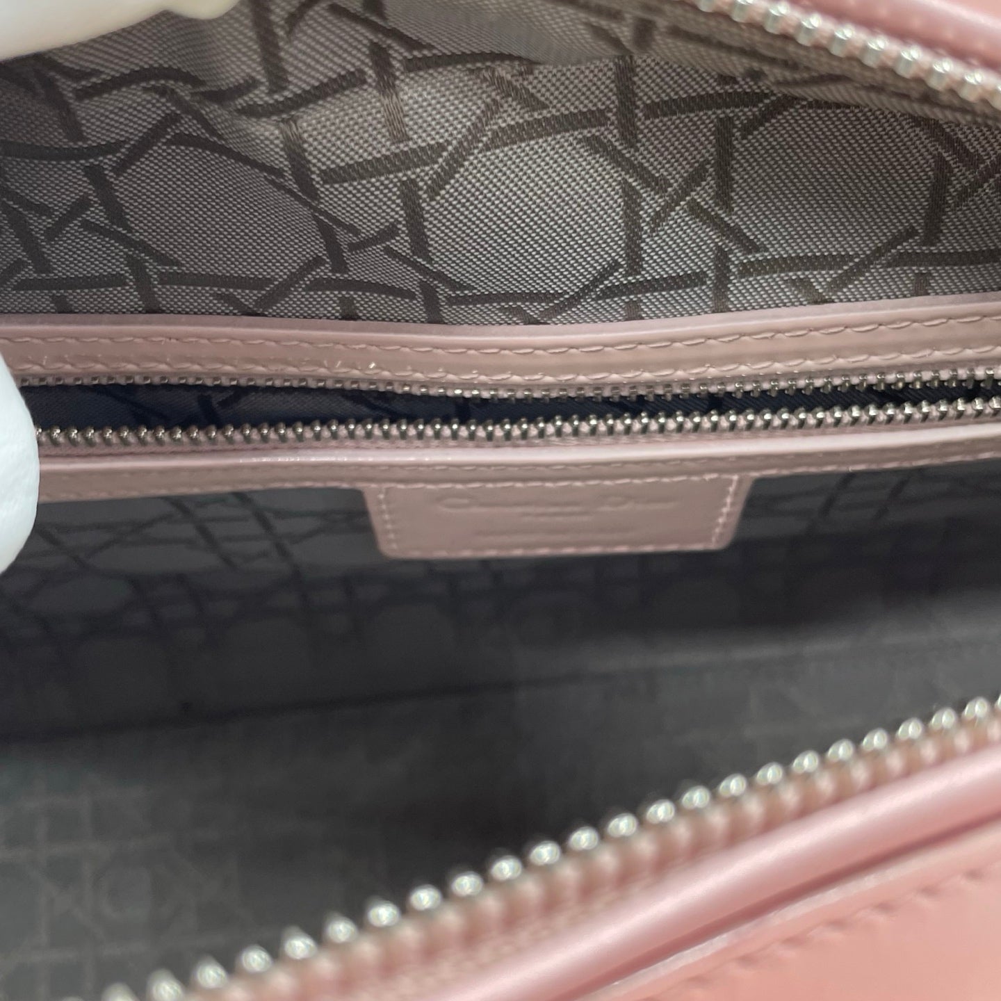 Christian Dior Lady Dior Large Bag in Light Pink Patent Leather