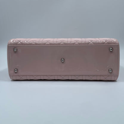 Christian Dior Lady Dior Large Bag in Light Pink Patent Leather