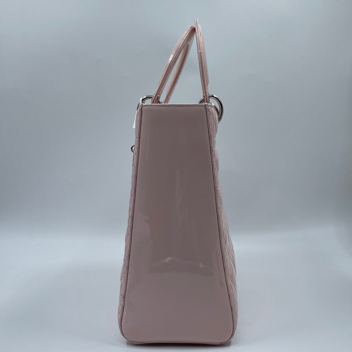 Christian Dior Lady Dior Large Bag in Light Pink Patent Leather