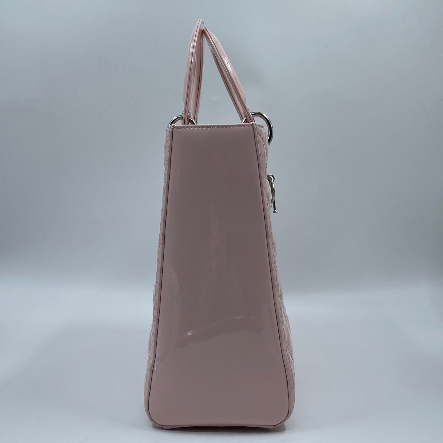 Christian Dior Lady Dior Large Bag in Light Pink Patent Leather