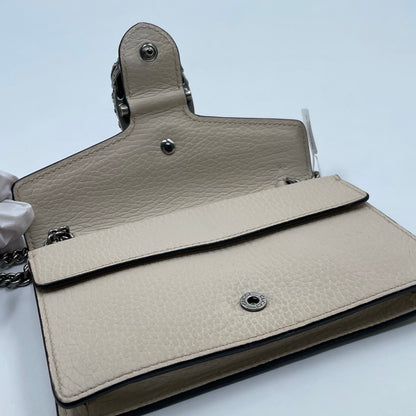 Gucci Dionysus Super Mini Shoulder Bag in Cream Leather