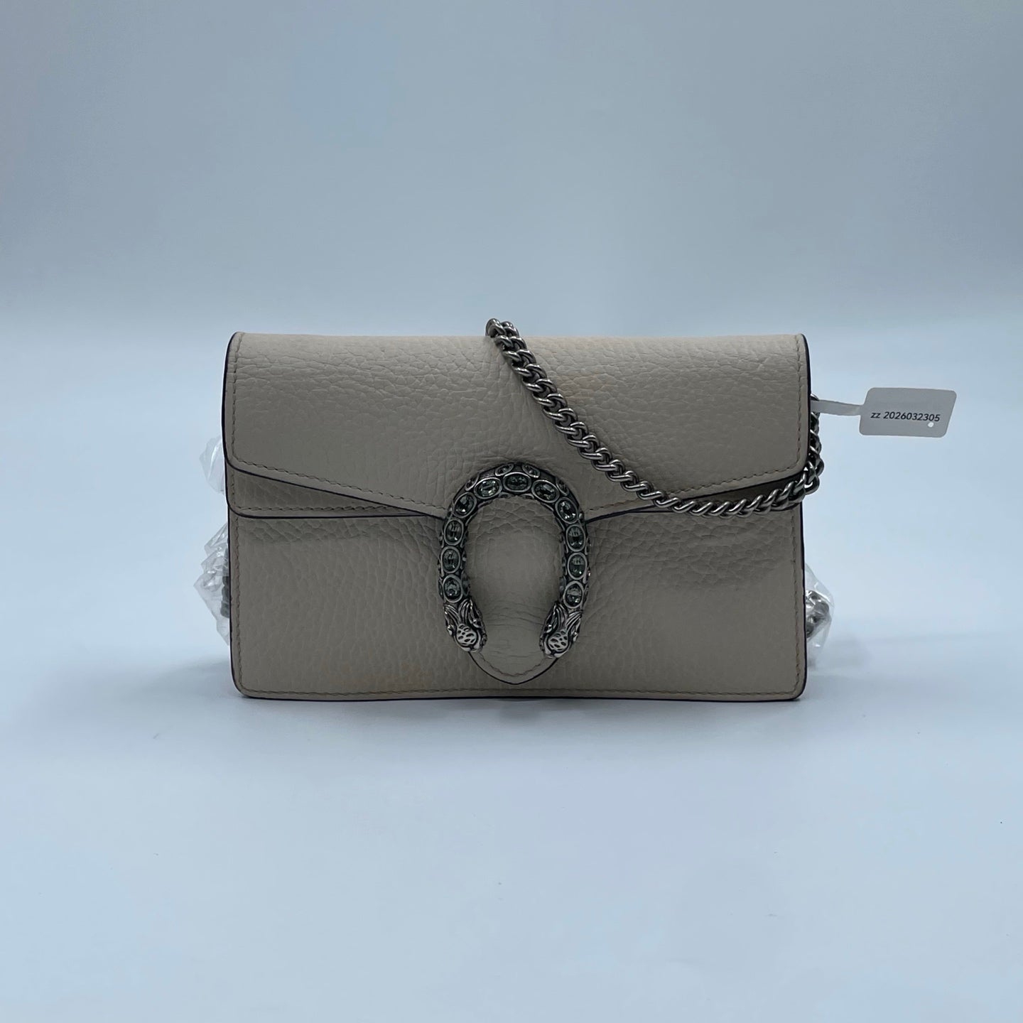 Gucci Dionysus Super Mini Shoulder Bag in Cream Leather