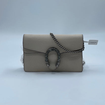 Gucci Dionysus Super Mini Shoulder Bag in Cream Leather