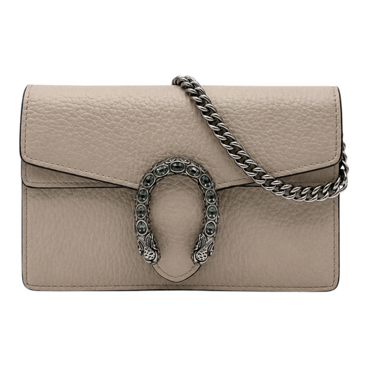 Gucci Dionysus Super Mini Shoulder Bag in Cream Leather