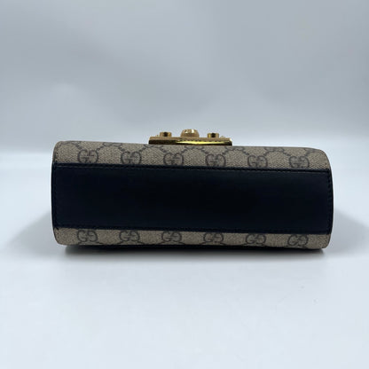 Gucci Padlock Small Shoulder Bag in GG Supreme Canvas Ebony