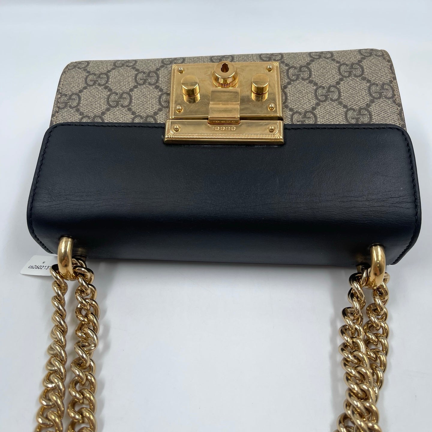 Gucci Padlock Small Shoulder Bag in GG Supreme Canvas Ebony