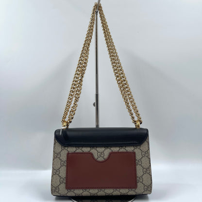 Gucci Padlock Small Shoulder Bag in GG Supreme Canvas Ebony
