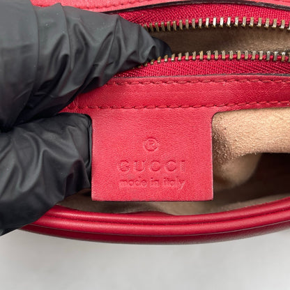 Gucci GG Marmont Small Matelassé Shoulder Bag in Hibiscus Red