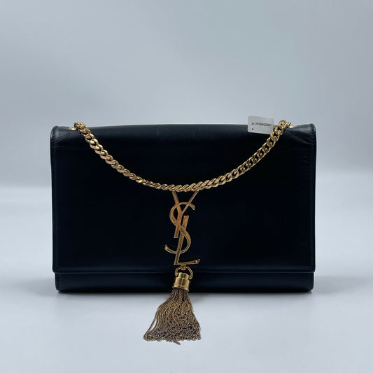 Saint Laurent Medium Kate Tassel Shoulder Bag in Black