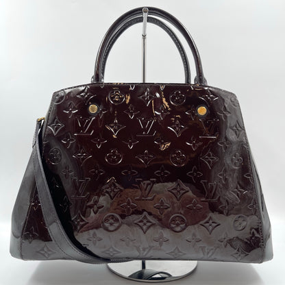 Louis Vuitton Montaigne MM Monogram Vernis in Amarante