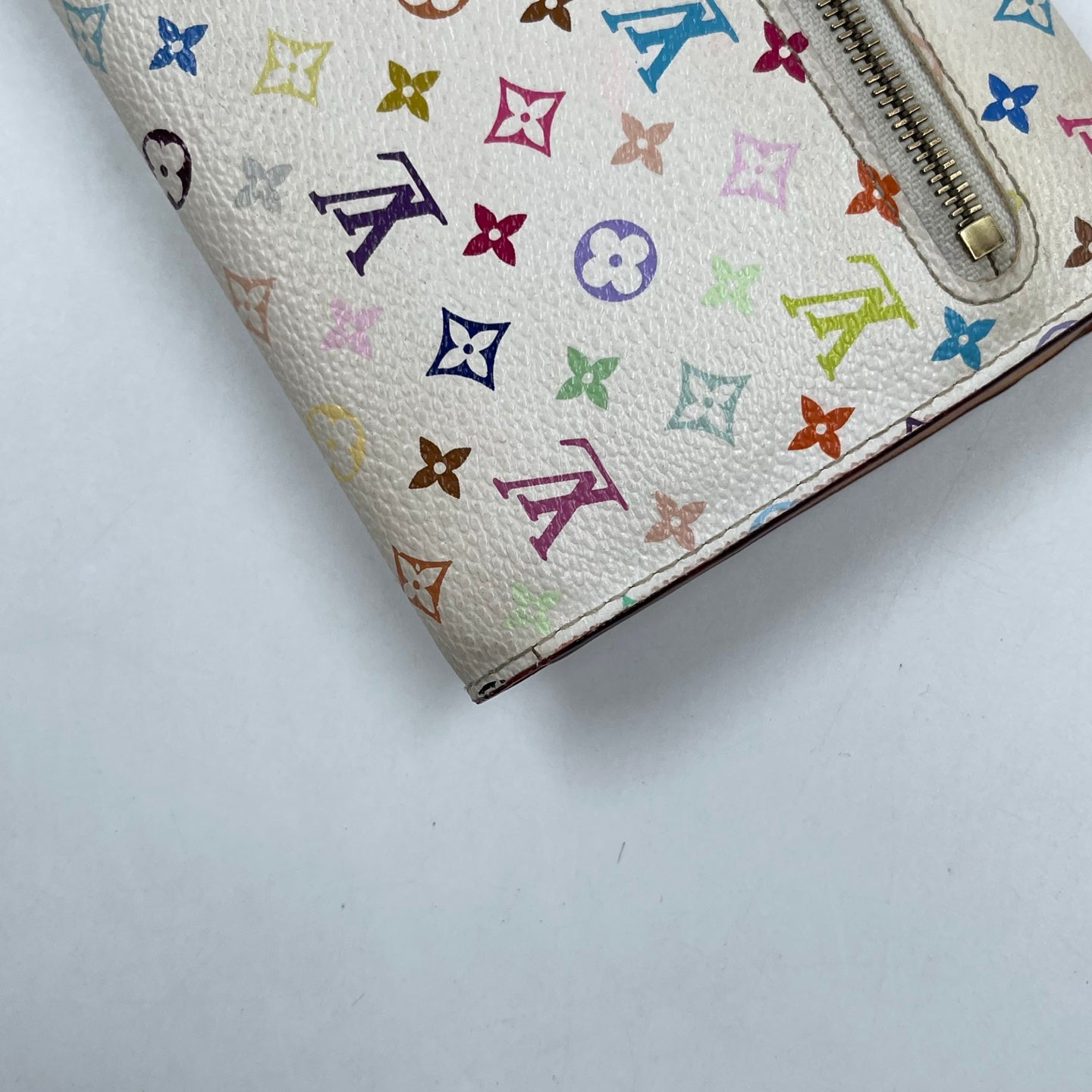 Louis Vuitton x Takashi Murakami Monogram Multicolore Eugénie Wallet in White