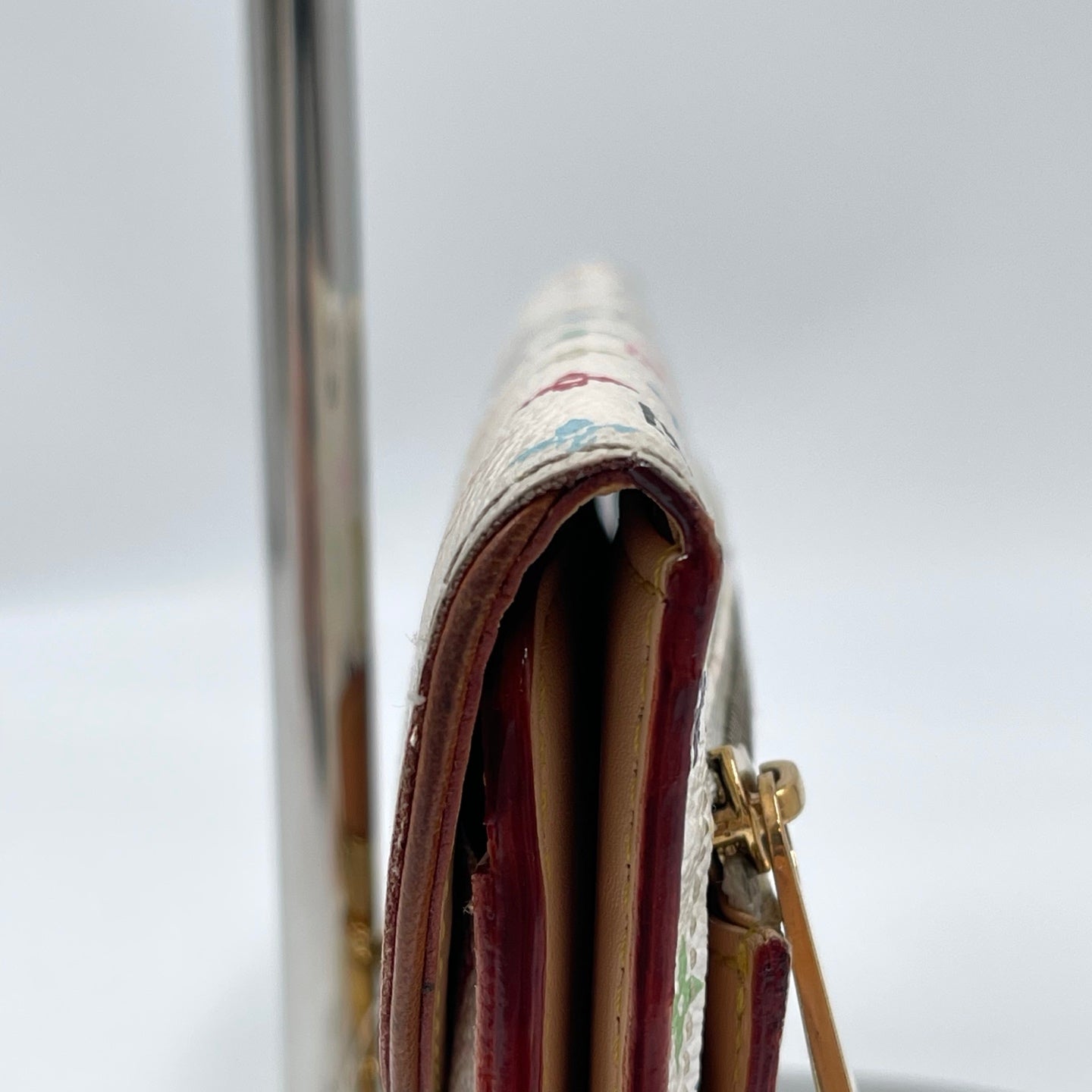 Louis Vuitton x Takashi Murakami Monogram Multicolore Eugénie Wallet in White
