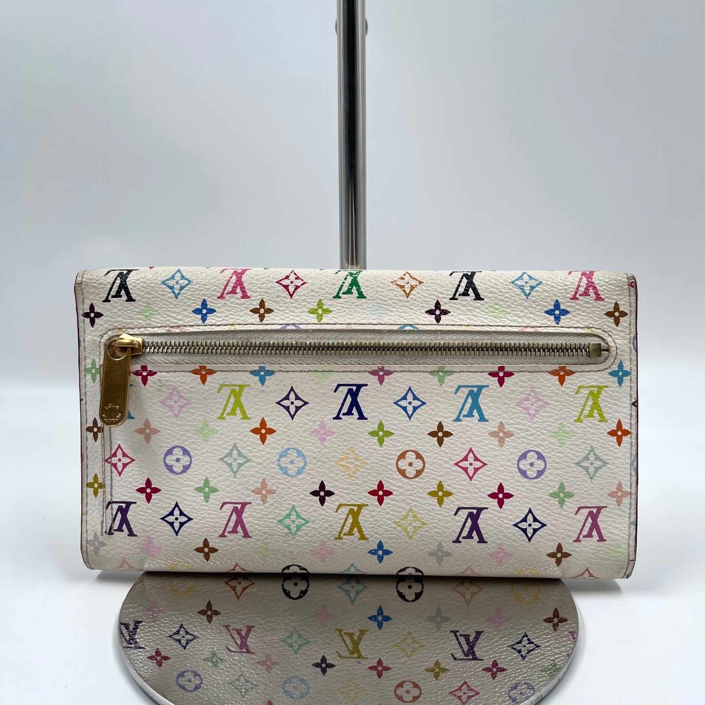 Louis Vuitton x Takashi Murakami Monogram Multicolore Eugénie Wallet in White