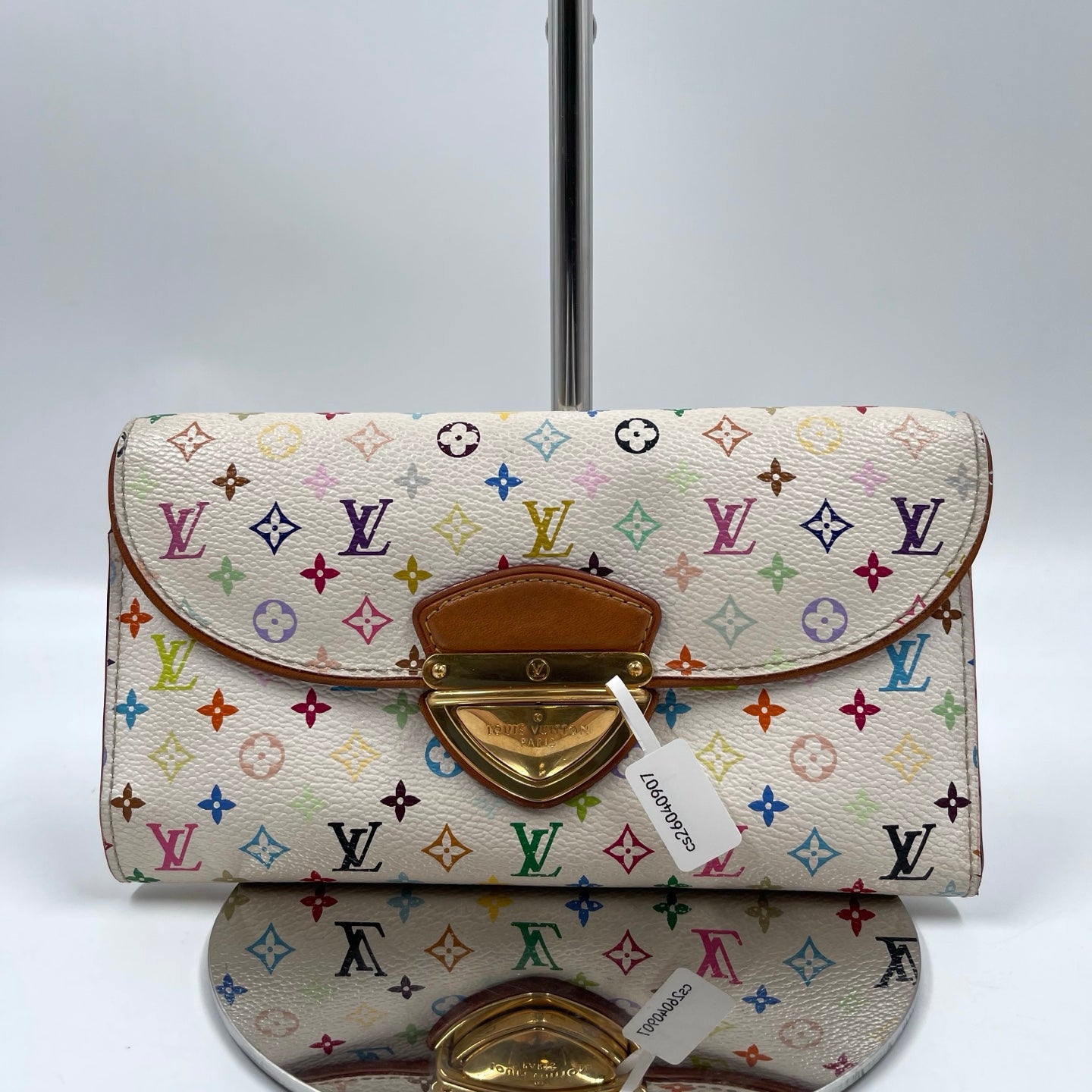 Louis Vuitton x Takashi Murakami Monogram Multicolore Eugénie Wallet in White