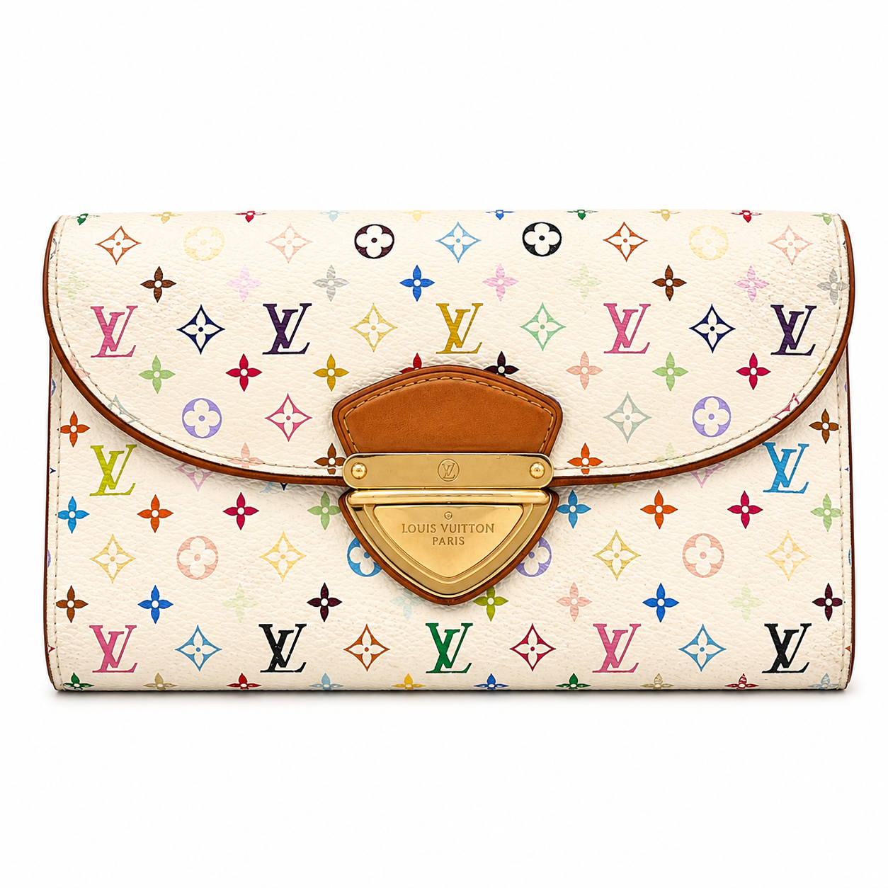 Louis Vuitton x Takashi Murakami Monogram Multicolore Eugénie Wallet in White