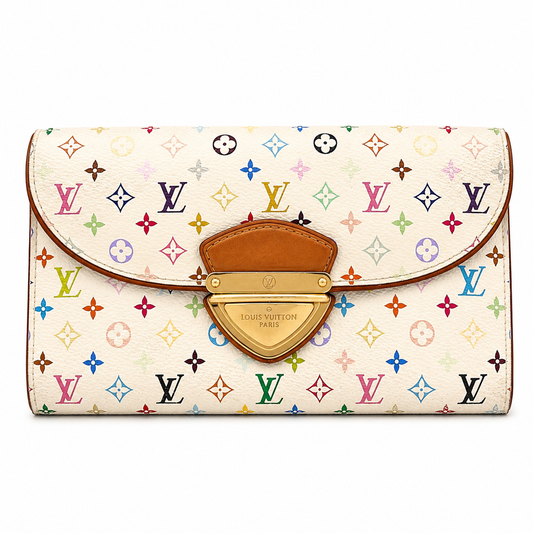 Louis Vuitton x Takashi Murakami Monogram Multicolore Eugénie Wallet in White