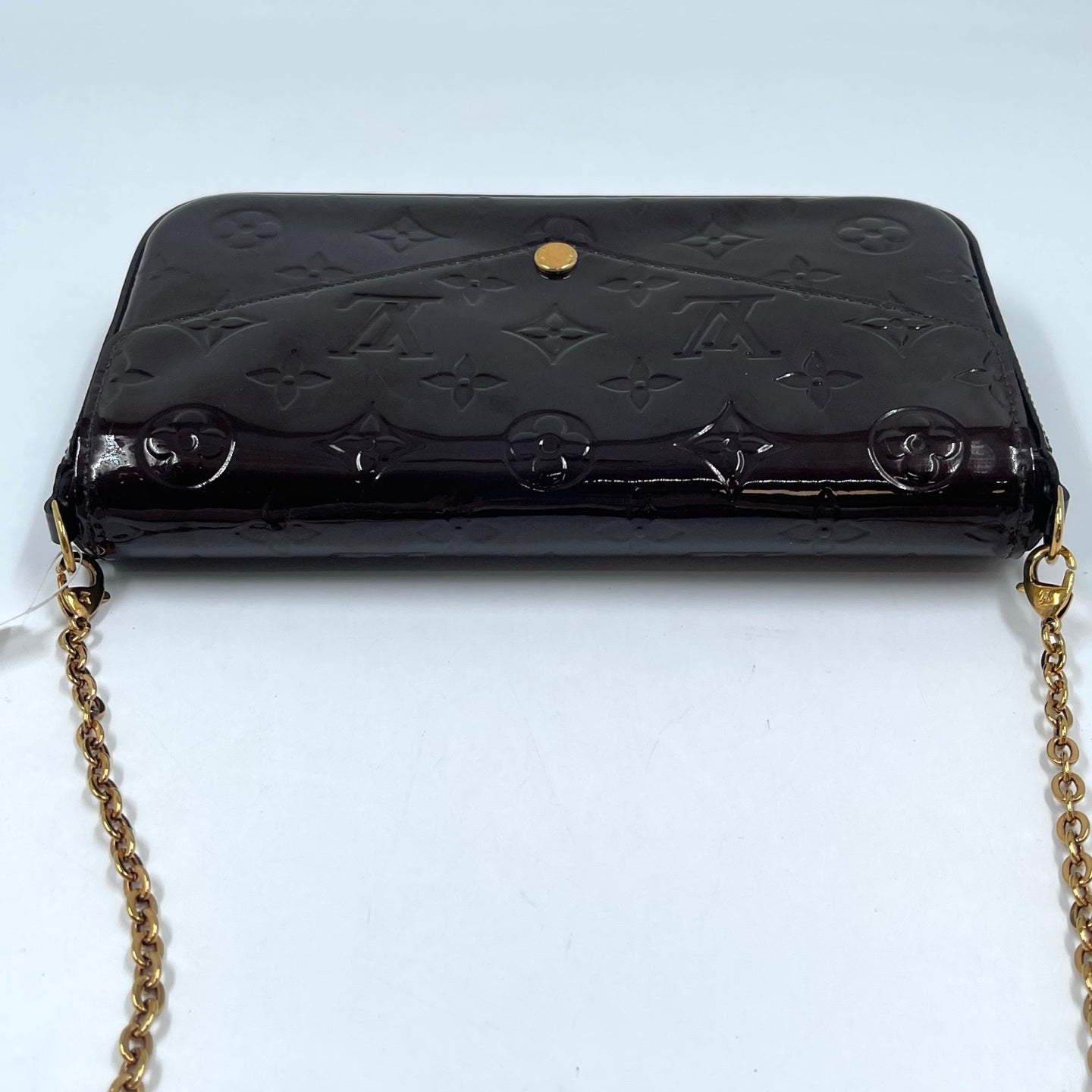 Louis Vuitton Félicie Pochette Monogram Vernis in Amarante