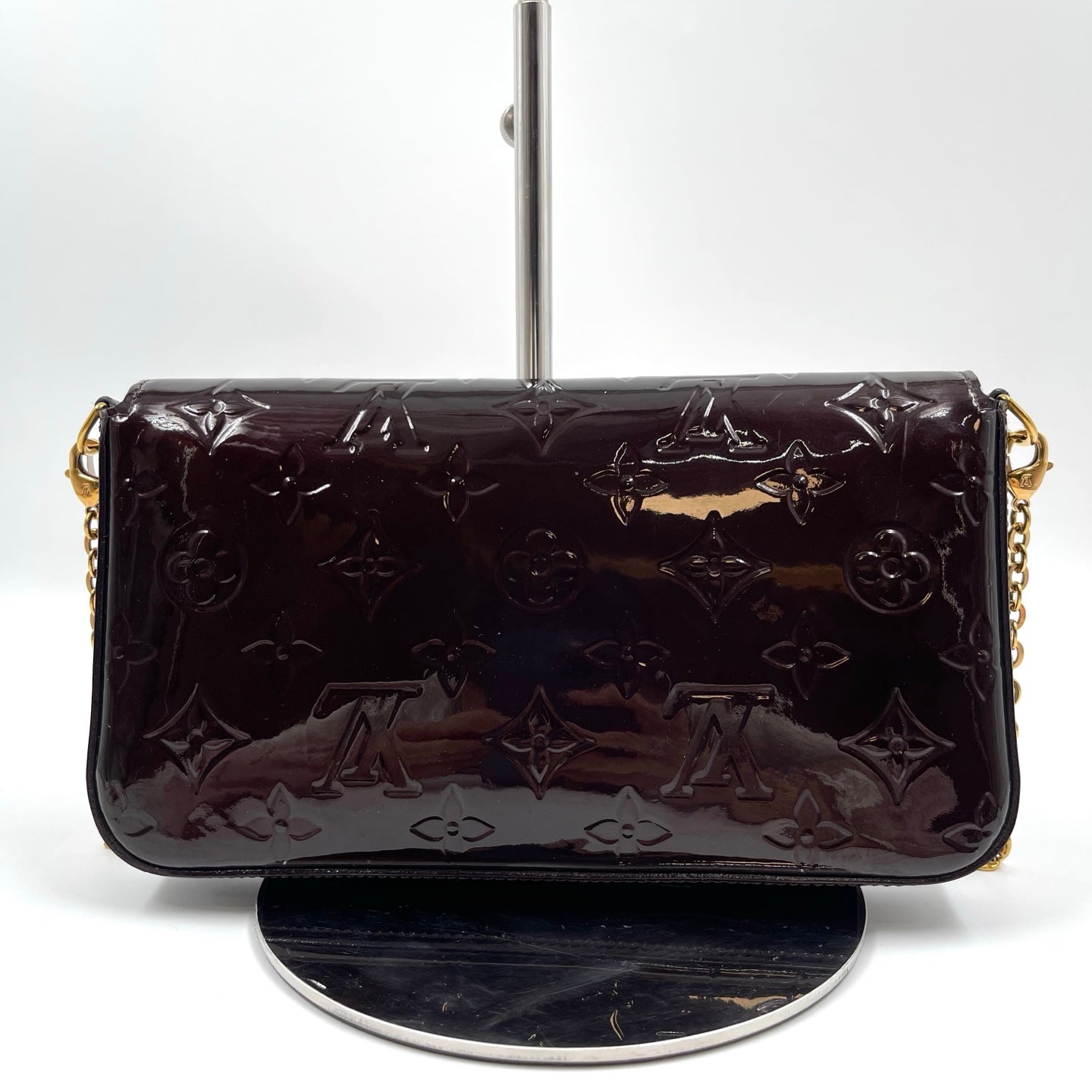 Louis Vuitton Félicie Pochette Monogram Vernis in Amarante