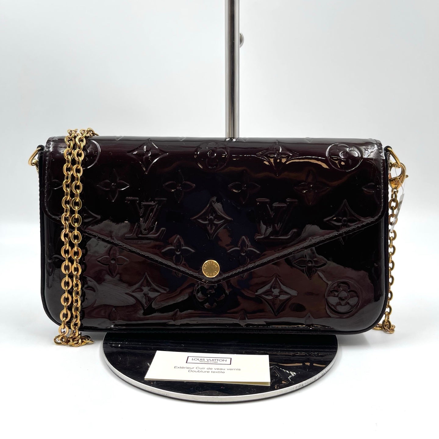Louis Vuitton Félicie Pochette Monogram Vernis in Amarante