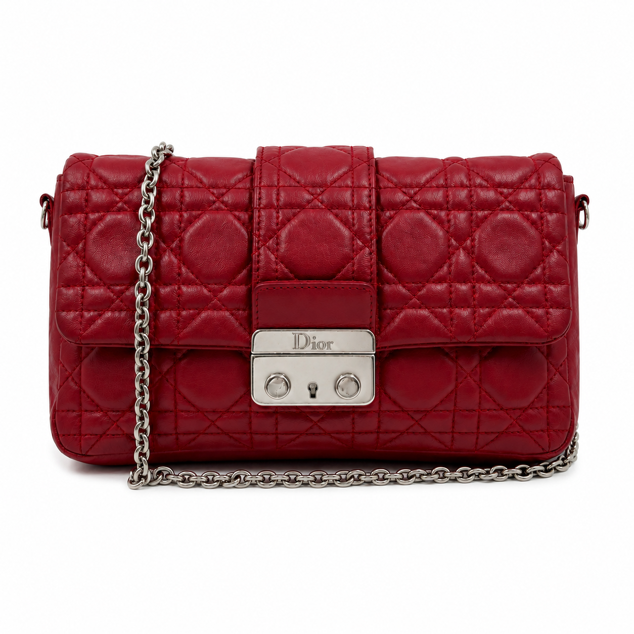 Dior Miss Dior Promenade Pouch Cannage Red Lambskin