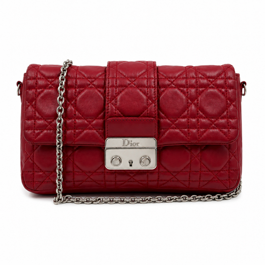 Dior Miss Dior Promenade Pouch Cannage Red Lambskin