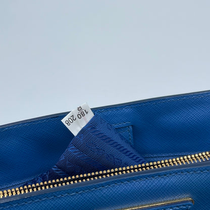 Prada Large Galleria Bag In Saffiano Lux Leather Bluette (Royal Blue)