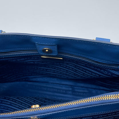 Prada Large Galleria Bag In Saffiano Lux Leather Bluette (Royal Blue)