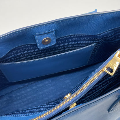 Prada Large Galleria Bag In Saffiano Lux Leather Bluette (Royal Blue)