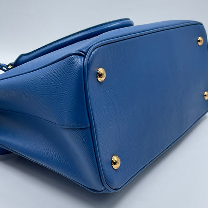 Prada Large Galleria Bag In Saffiano Lux Leather Bluette (Royal Blue)