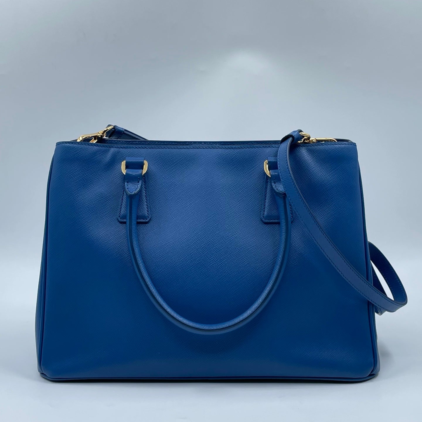 Prada Large Galleria Bag In Saffiano Lux Leather Bluette (Royal Blue)