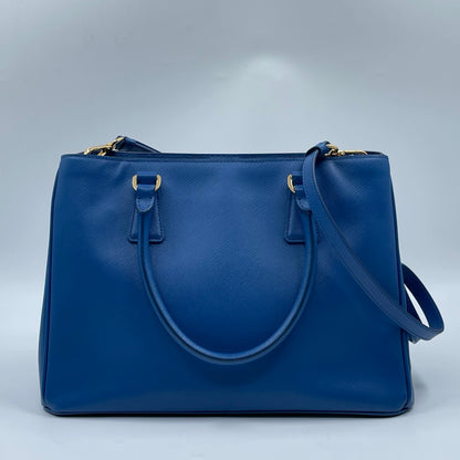 Prada Large Galleria Bag In Saffiano Lux Leather Bluette (Royal Blue)