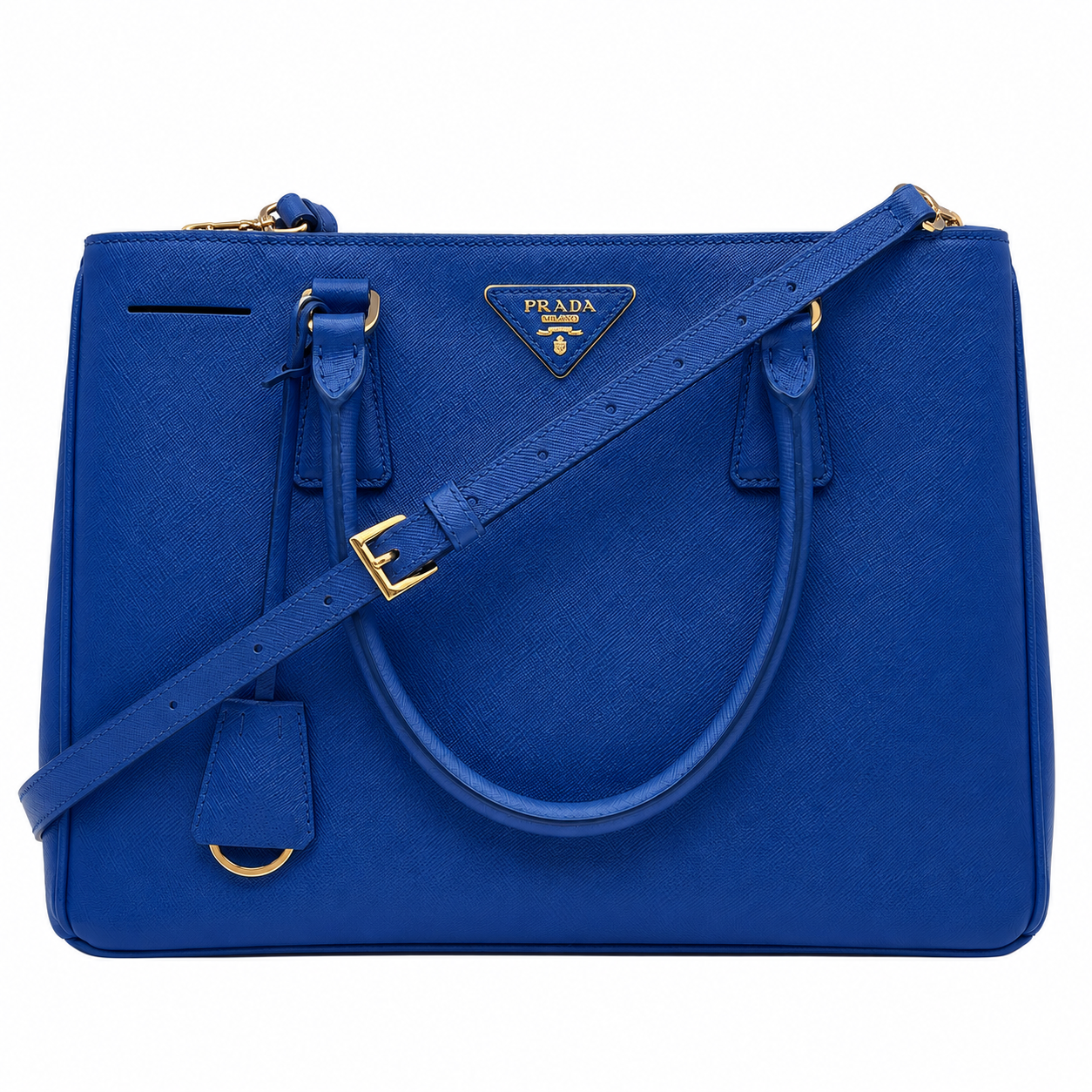 Prada Large Galleria Bag In Saffiano Lux Leather Bluette (Royal Blue)