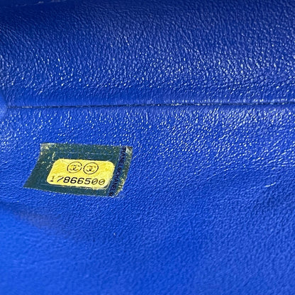 Chanel Medium Slim Single Flap Gold Hardware Lambskin Leather Bag In Blue