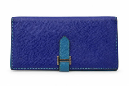 Hermès Epsom Bicolor Bearn Wallet Bleu Electrique Mykonos