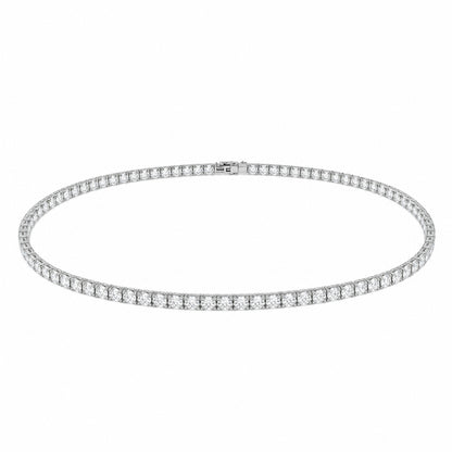 JANARY Round Brilliant 17-Carat Diamond Tennis Necklace in 18K White Gold
