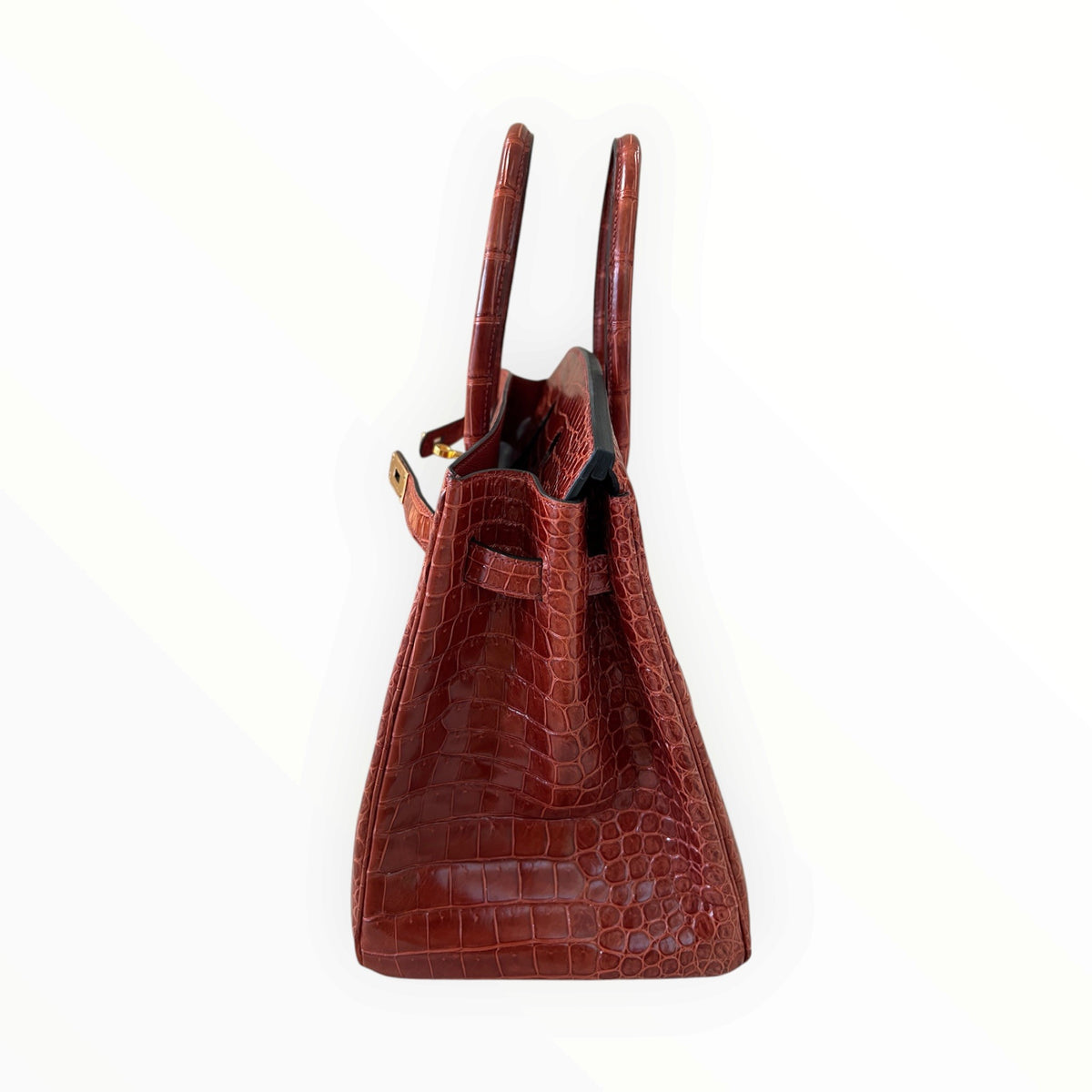 Hermès Birkin 35 Red Shiny Porosus Crocodile GHW