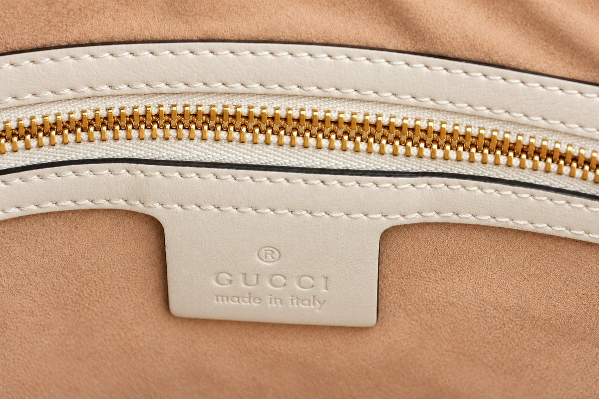 Gucci Leather Jackie Shoulder Bag Ivory GHW